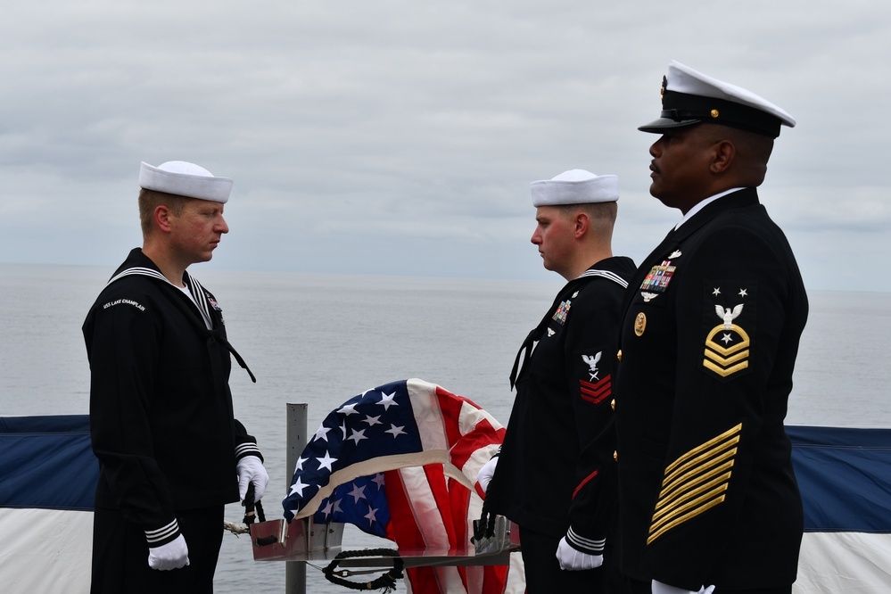 USS Lake Champlain Conducts Burial at Sea