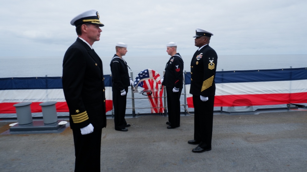 USS Lake Champlain Conducts Burial at Sea