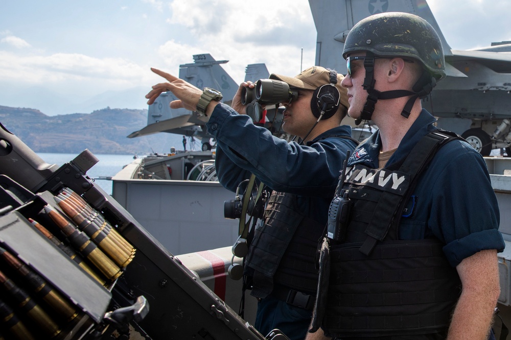 USS George H.W. Bush (CVN 77) departs Souda Bay, Crete