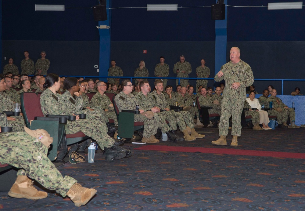 Master Chief Petty Officer of the Navy James Honea Speaks With Sailors in San Diego