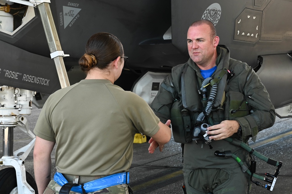 Col. Charles Schuck's first F-35A Lightning II flight