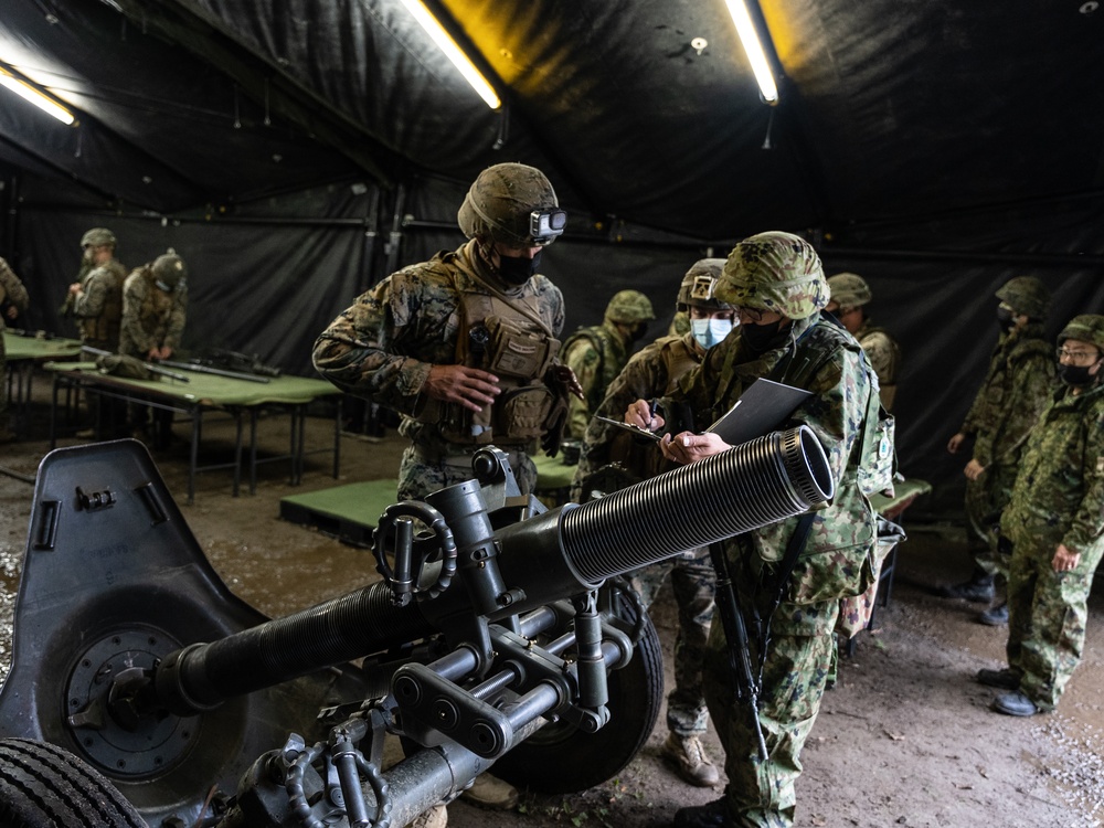 Resolute Dragon 22 | U.S. Marines and JGSDF soldiers conduct Static Weapons Display