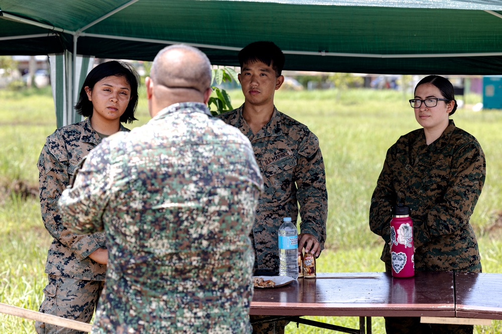 3rd Marine Brigade commanding general speaks with U.S. Marines