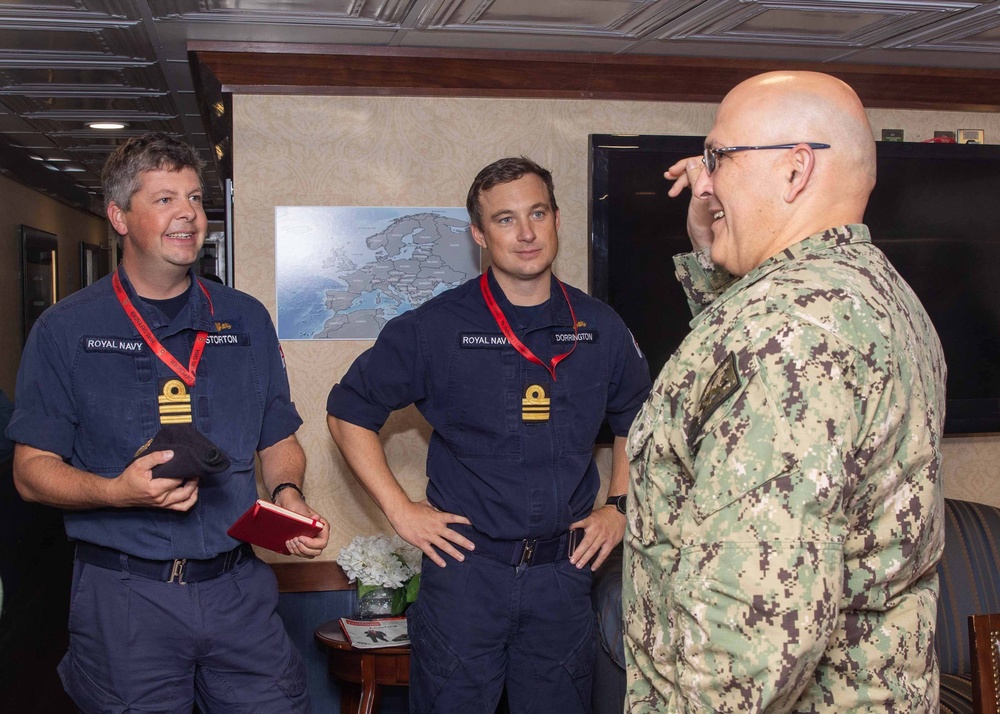 Royal Navy Leadership Visits USS George H.W. Bush (CVN 77)