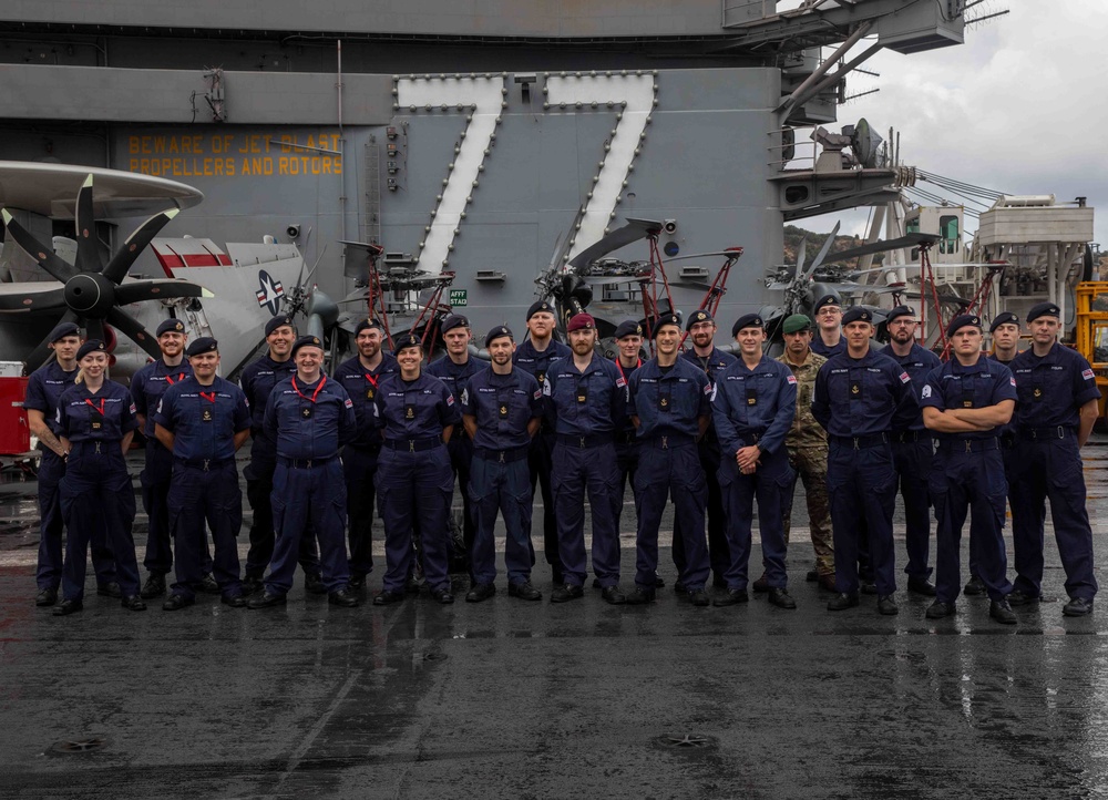 Royal Navy Sailors Visit USS George H.W. Bush (CVN 77)