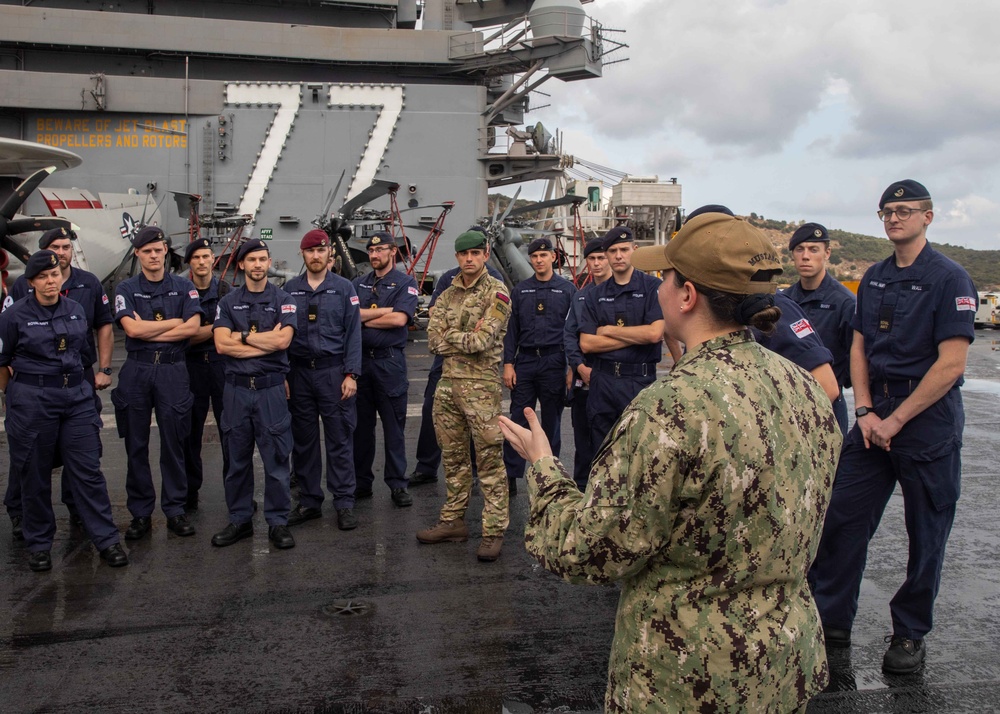 Royal Navy Sailors Visit USS George H.W. Bush (CVN 77)