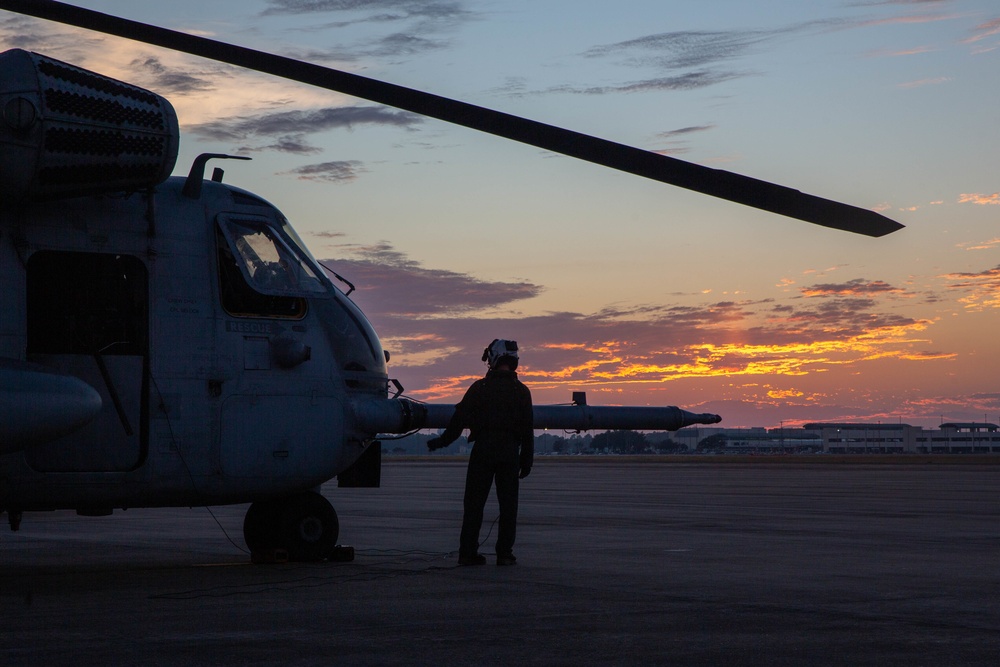 Into The Night: Marines launch CH-53E Super Stallions for night operations