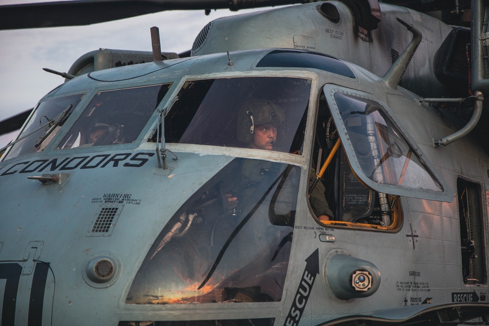 Into The Night: Marines launch CH-53E Super Stallions for night operations