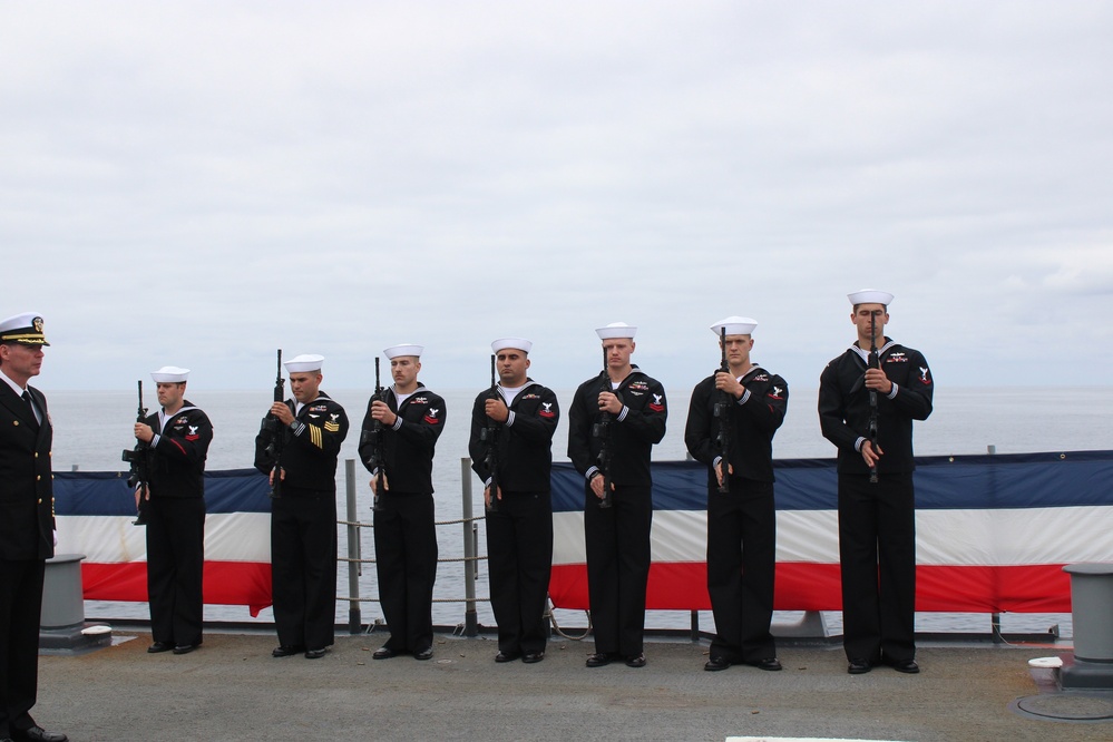 USS Lake Champlain Conducts Burial at Sea