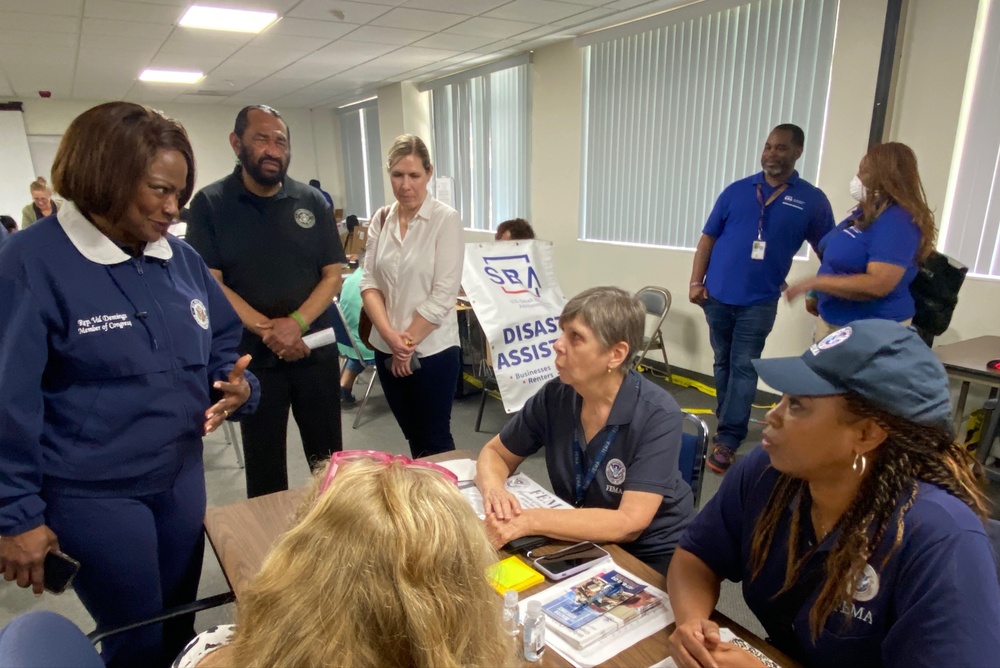 Representatives Al Green and Val Demings Visit a FEMA Disaster Recovery Center