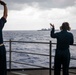 USS Ronald Reagan (CVN 76) renders honors to JS Asahi (DD 119)