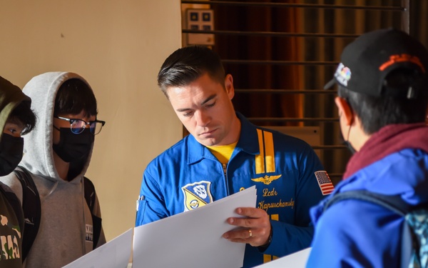 Blue Angels at Balboa High School for Fleet Week 2022