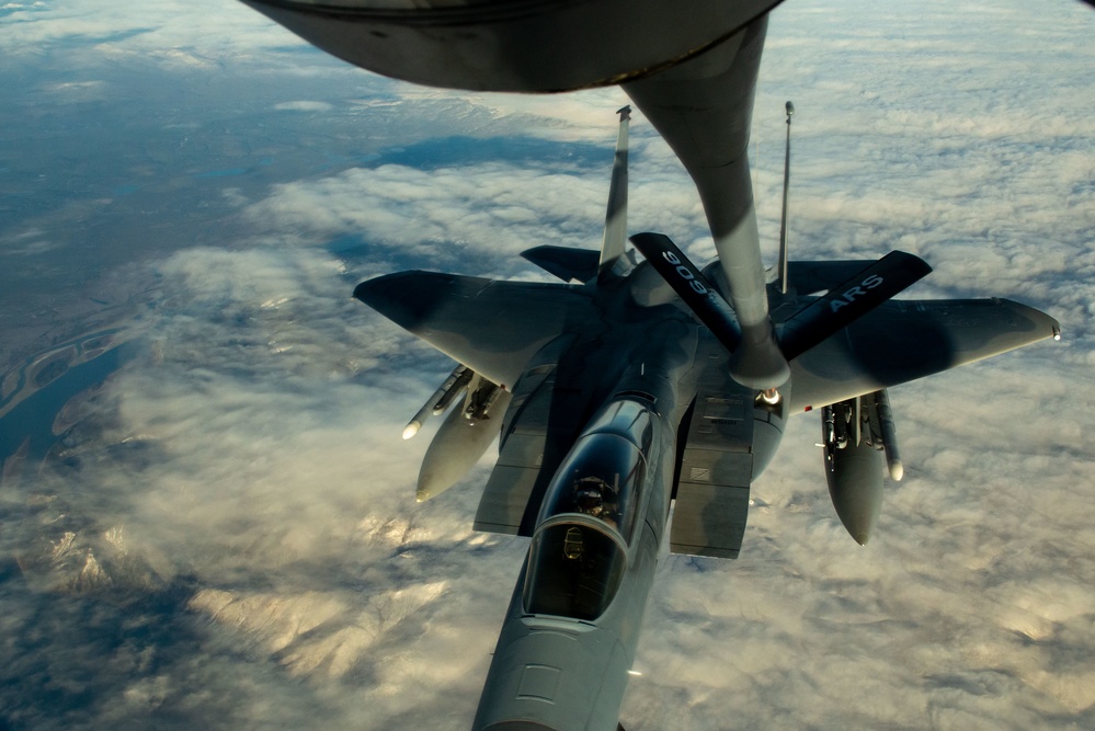 909th Air Refueling Squadron fuels RF-A 23-1 Fighters