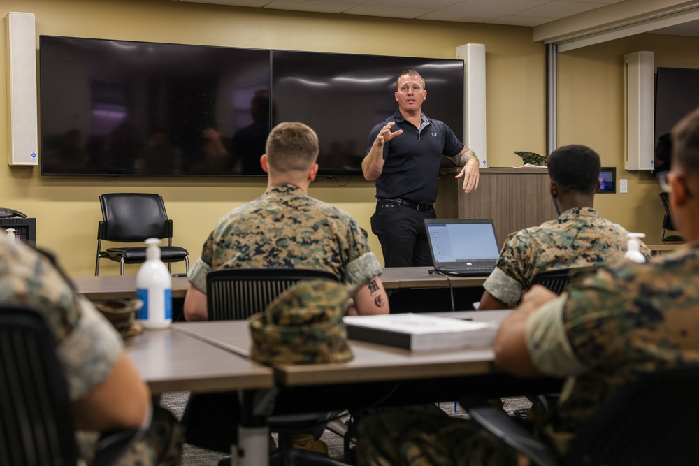 Medal of Honor recipient Dakota Meyer, visits Pendleton Marines