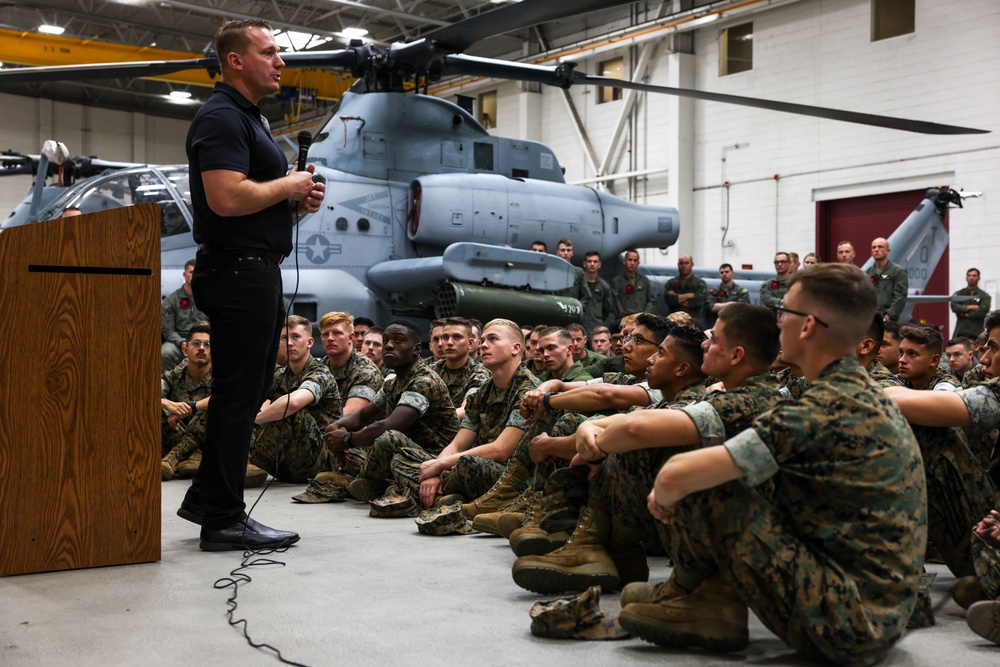 Medal of Honor recipient Dakota Meyer, visits Pendleton Marines