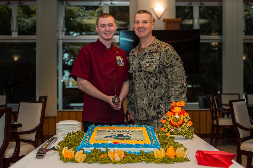 Navy Birthday Cake Cutting