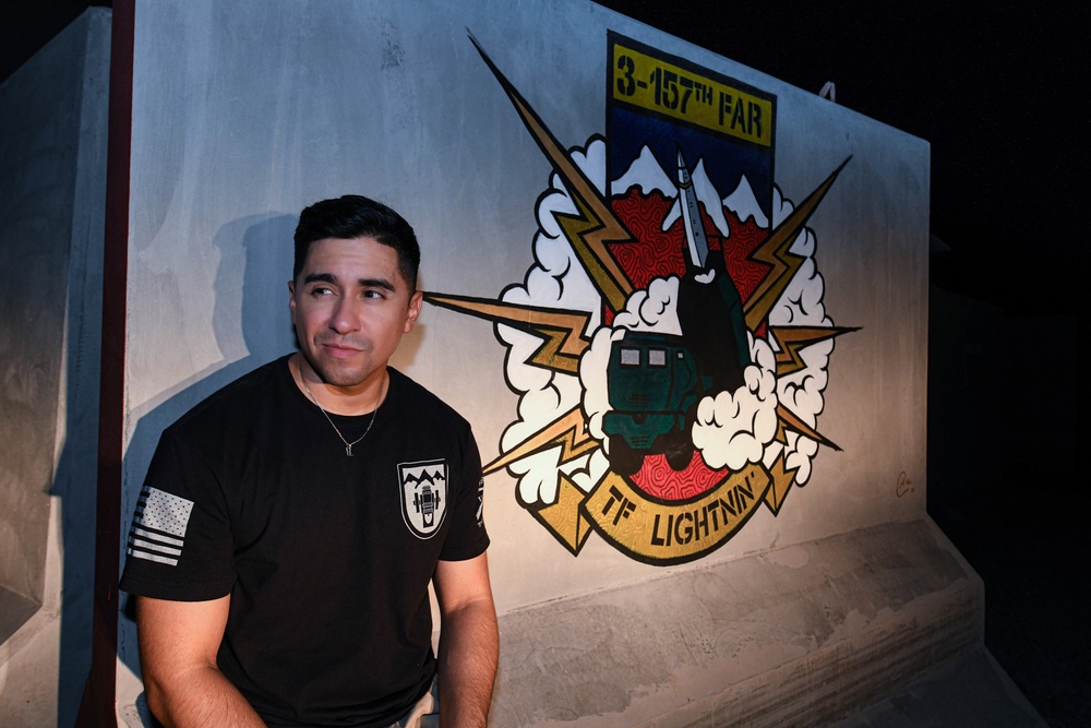 The Art in War - U.S. Army Sgt. Anthony Castillo Paints 10th Mural at ADAB