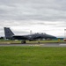 F-15E Strike Eagle catches barrier cables