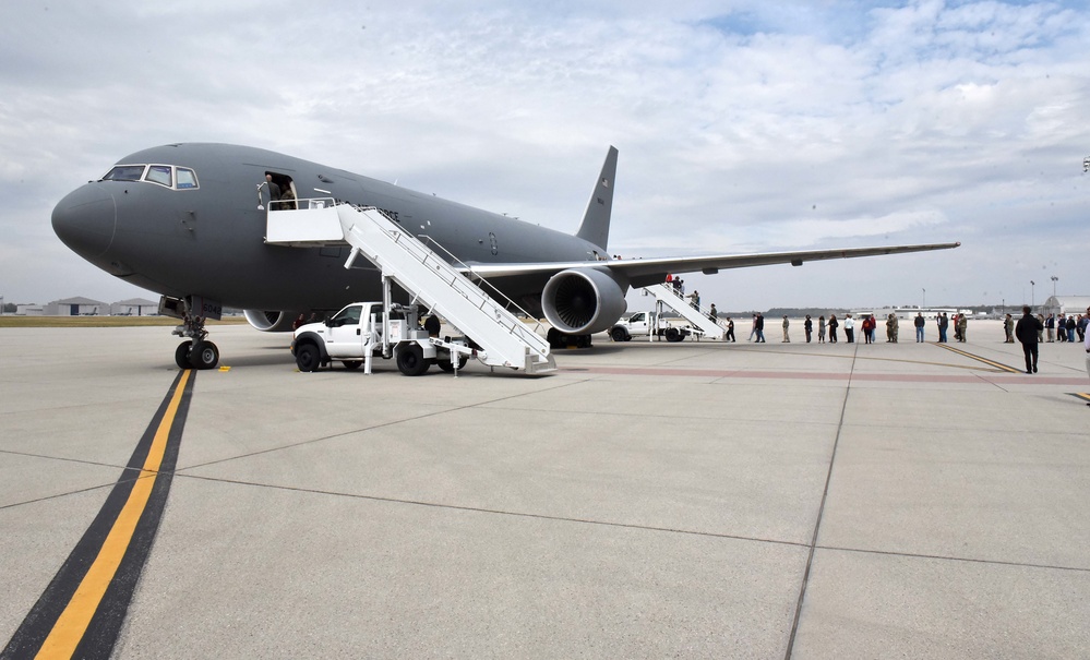 Wright-Patt personnel tour KC-46A Pegasus from McConnell Air Force Base