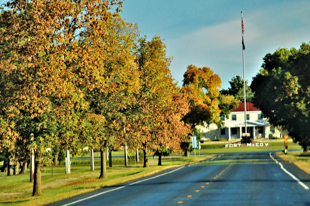 Fall Colors and the American Flag at Fort McCoy