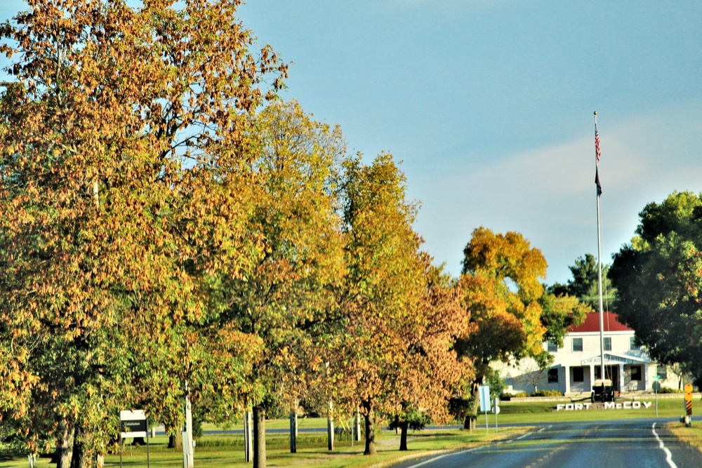 Fall Colors and the American Flag at Fort McCoy