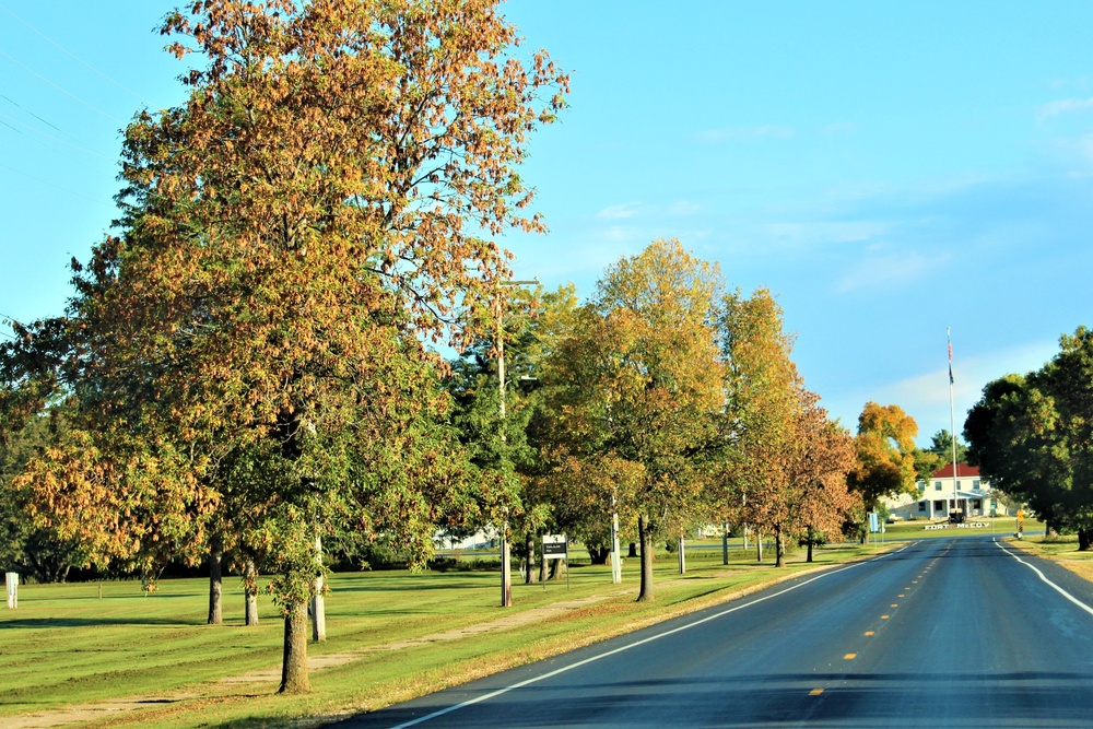 Fall Colors and the American Flag at Fort McCoy