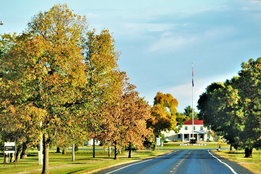 Fall Colors and the American Flag at Fort McCoy