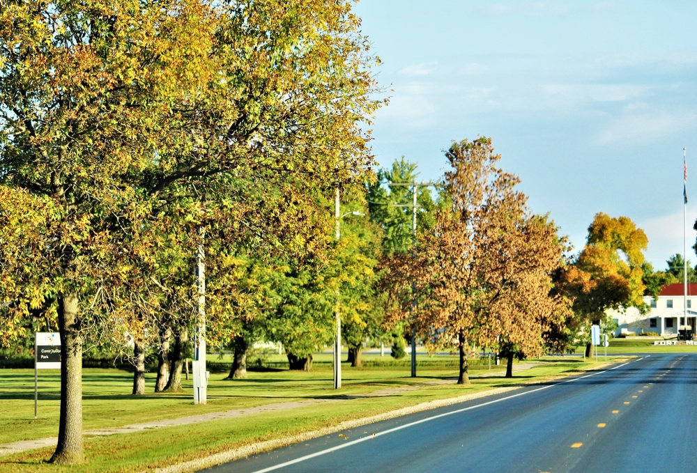 Fall Colors and the American Flag at Fort McCoy