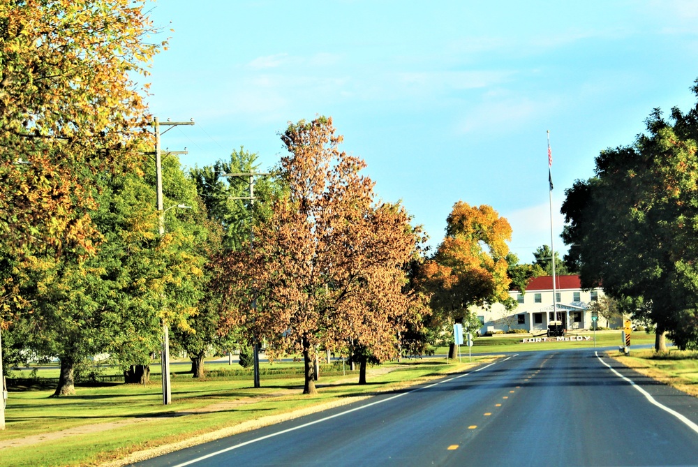 Fall Colors and the American Flag at Fort McCoy