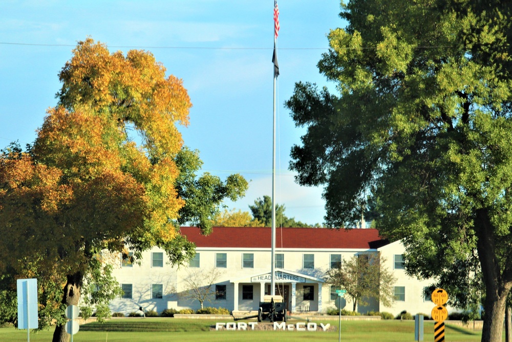 Fall Colors and the American Flag at Fort McCoy