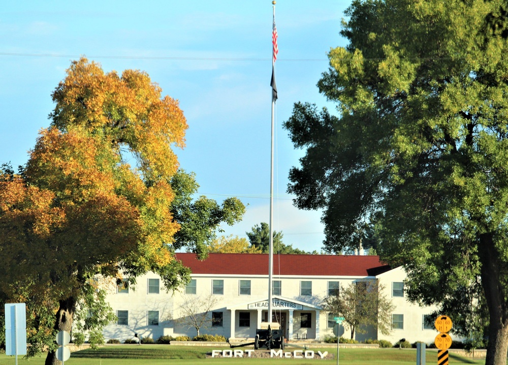 Fall Colors and the American Flag at Fort McCoy