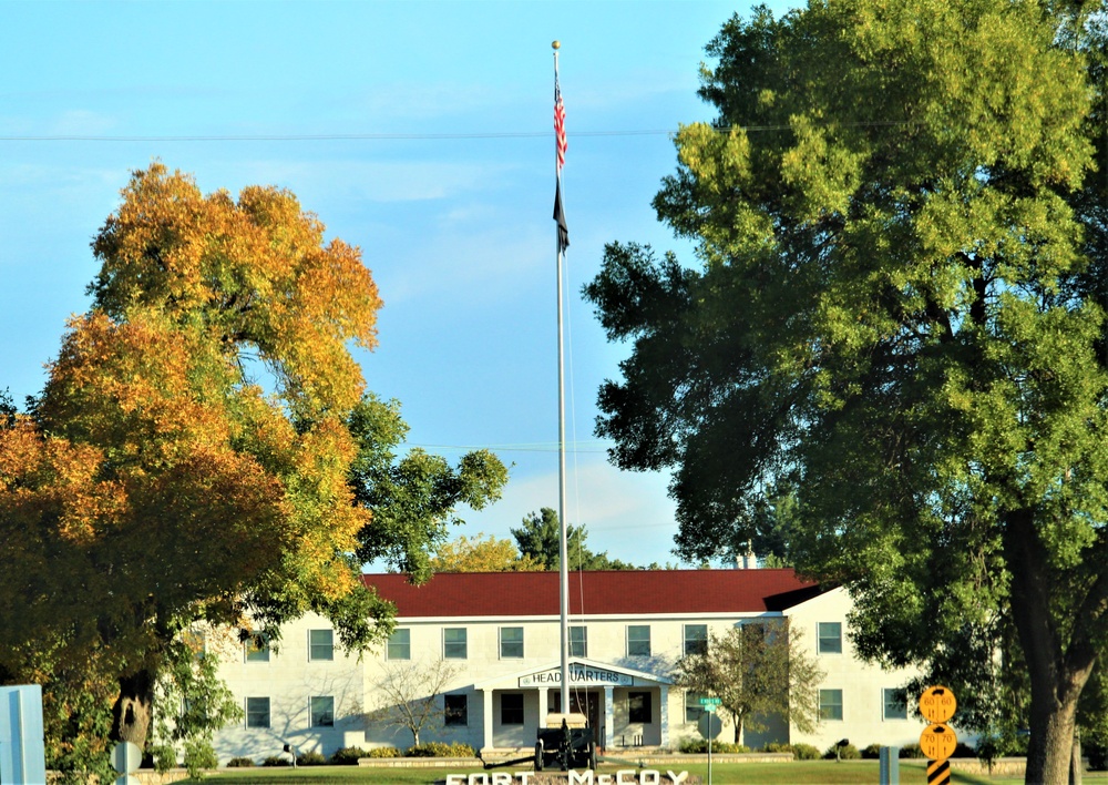 Fall Colors and the American Flag at Fort McCoy