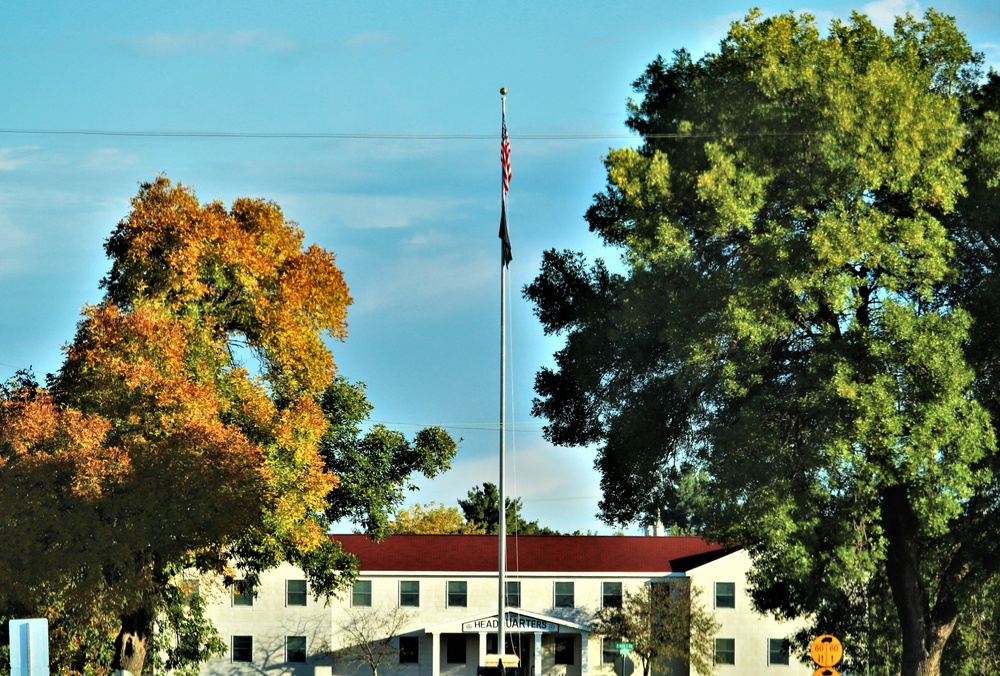 Fall Colors and the American Flag at Fort McCoy