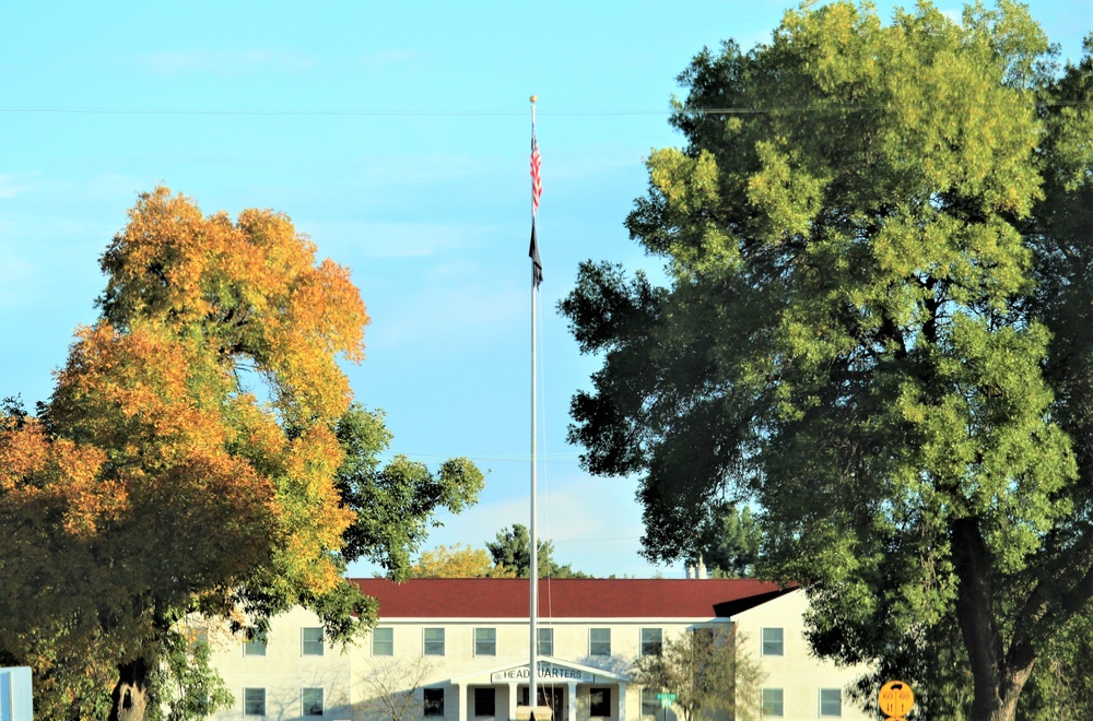 Fall Colors and the American Flag at Fort McCoy