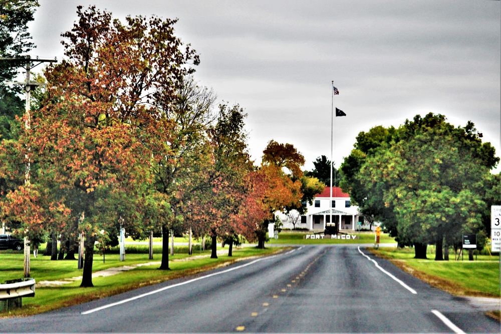 Fall Colors and the American Flag at Fort McCoy