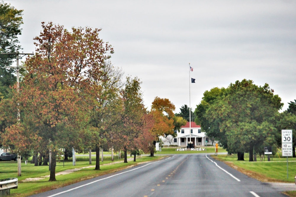 Fall Colors and the American Flag at Fort McCoy