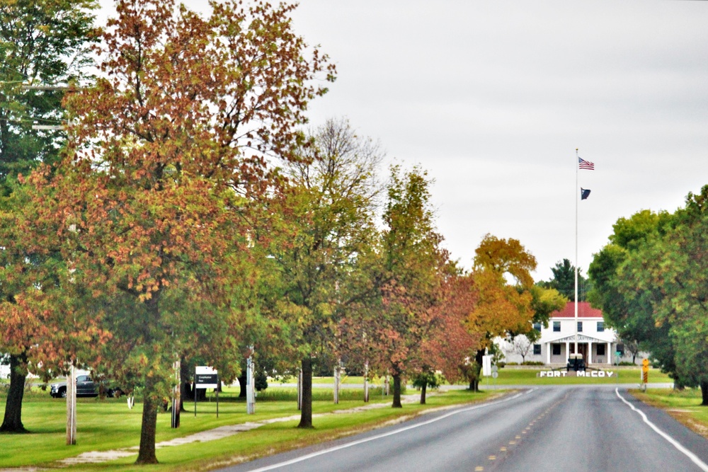 Fall Colors and the American Flag at Fort McCoy