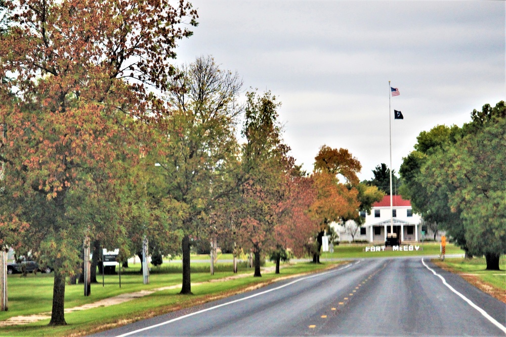 Fall Colors and the American Flag at Fort McCoy