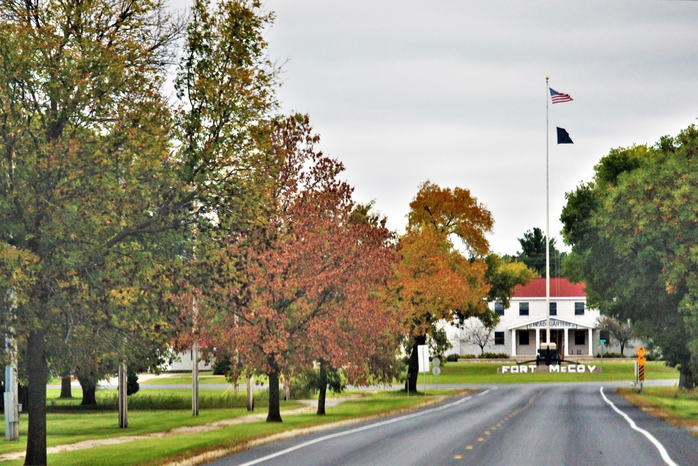 Fall Colors and the American Flag at Fort McCoy