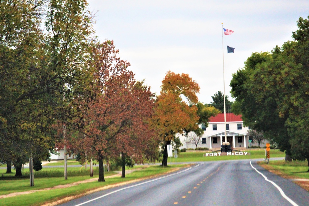 Fall Colors and the American Flag at Fort McCoy