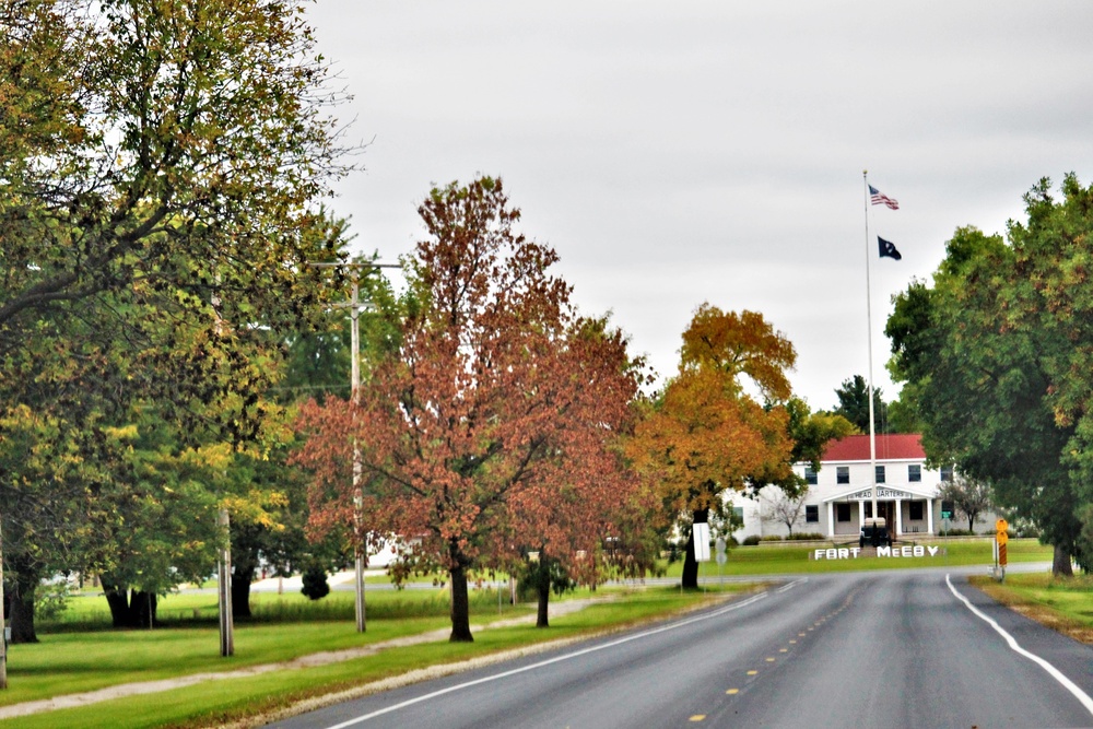 Fall Colors and the American Flag at Fort McCoy