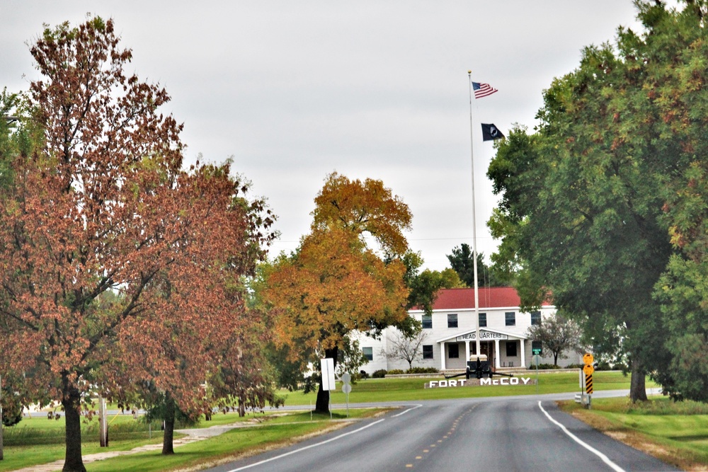 Fall Colors and the American Flag at Fort McCoy