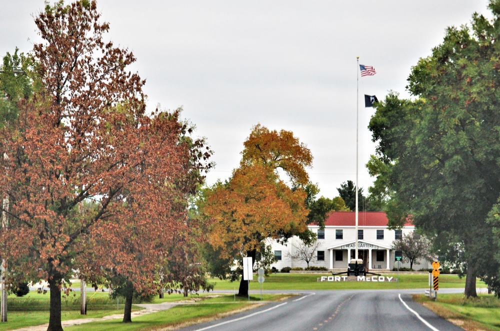 Fall Colors and the American Flag at Fort McCoy