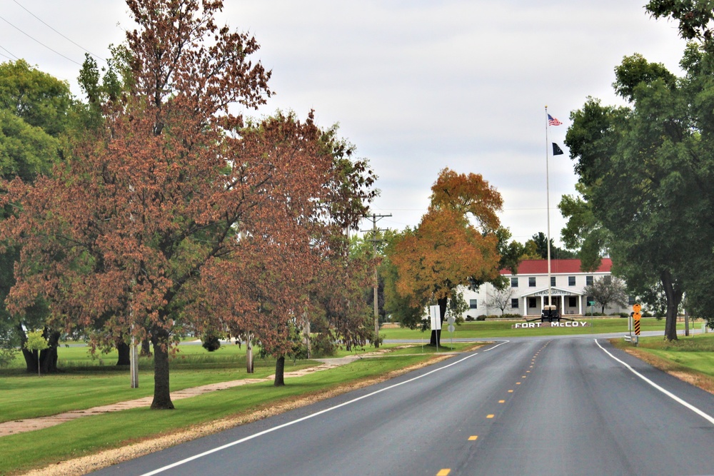 Fall Colors and the American Flag at Fort McCoy