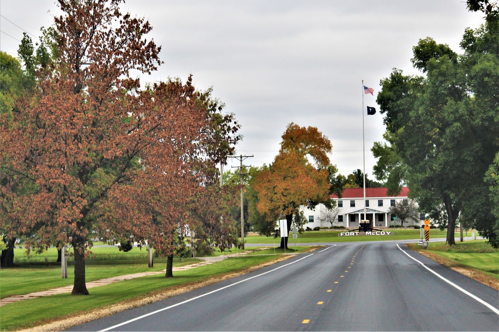 Fall Colors and the American Flag at Fort McCoy