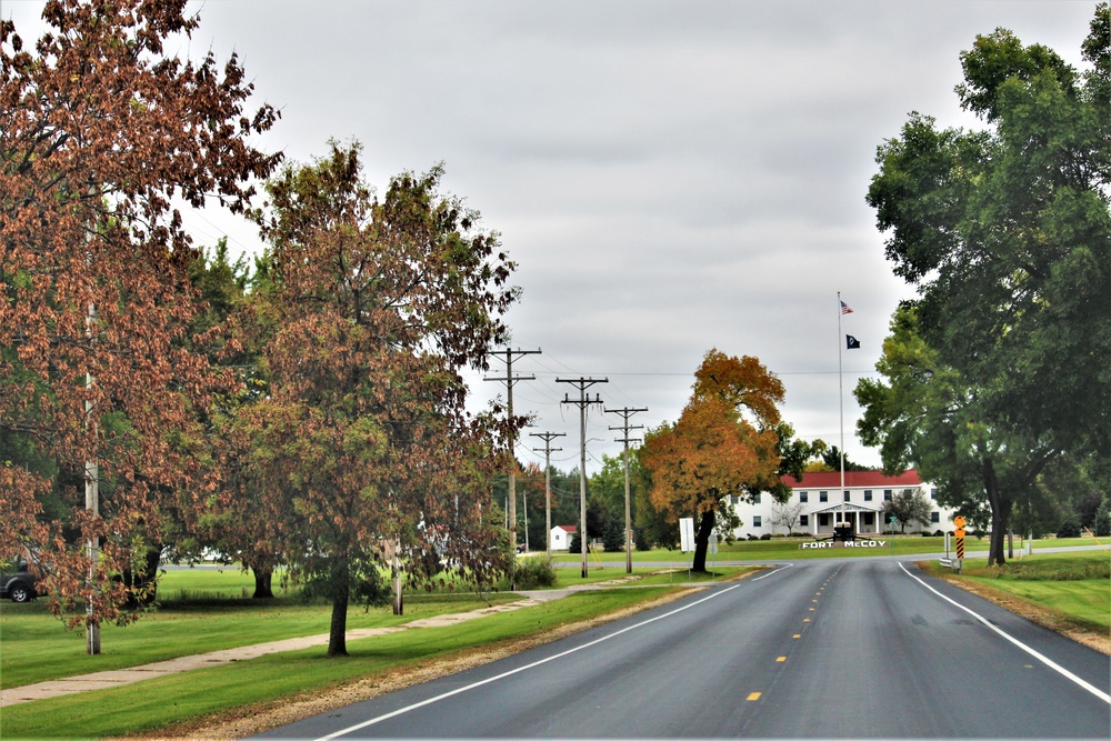 Fall Colors and the American Flag at Fort McCoy