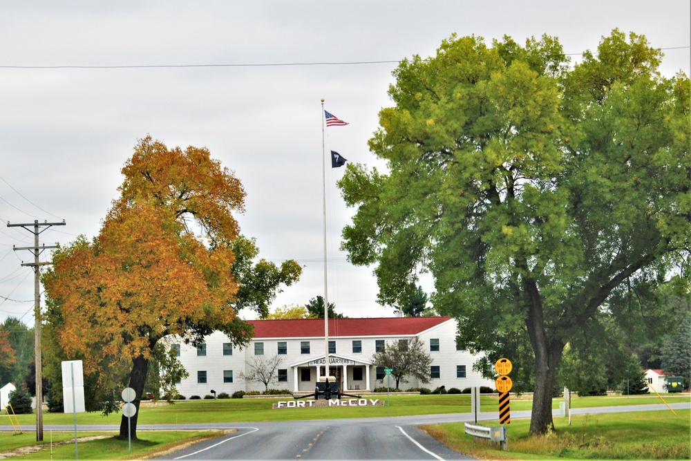 Fall Colors and the American Flag at Fort McCoy