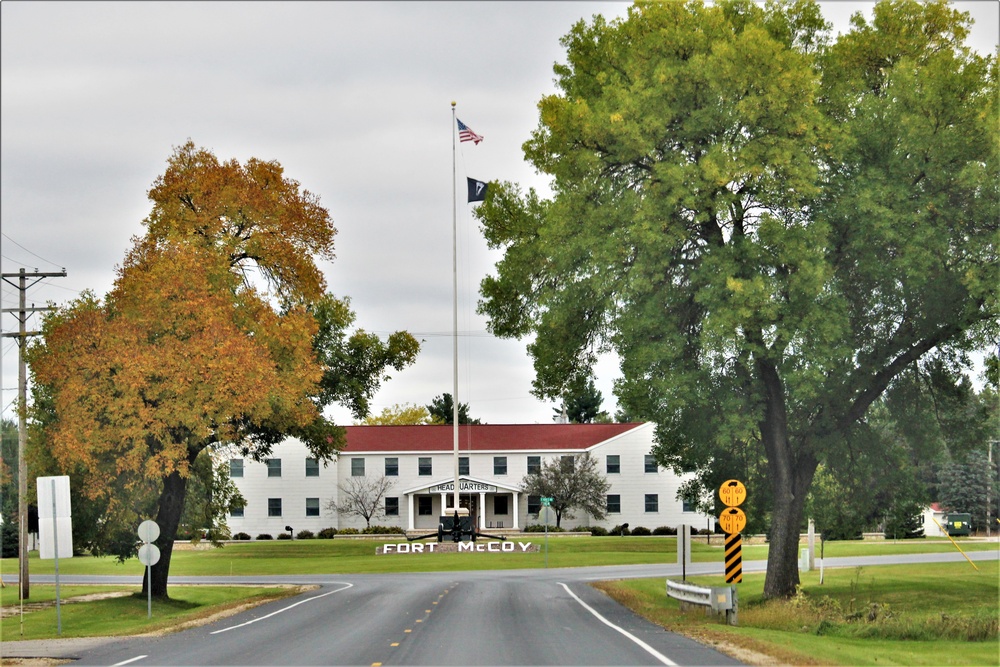Fall Colors and the American Flag at Fort McCoy