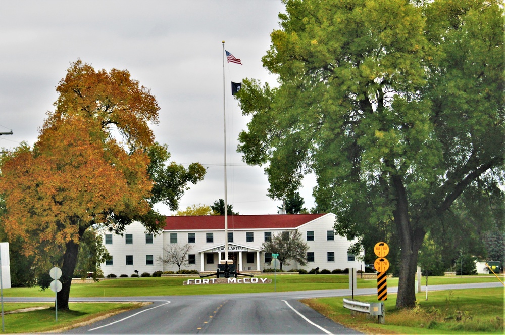 Fall Colors and the American Flag at Fort McCoy