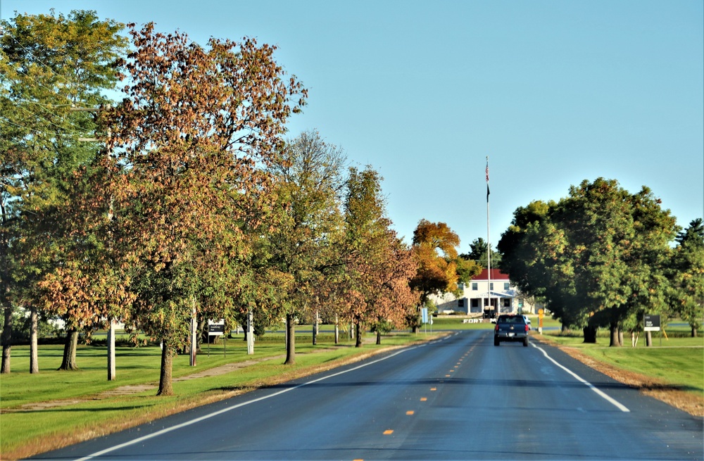 Fall Colors and the American Flag at Fort McCoy